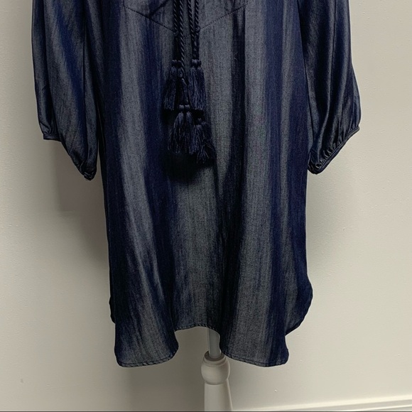 Honey Punch| Size Small | Blue Chambray 100% Tencel Dress - Picture 5 of 10